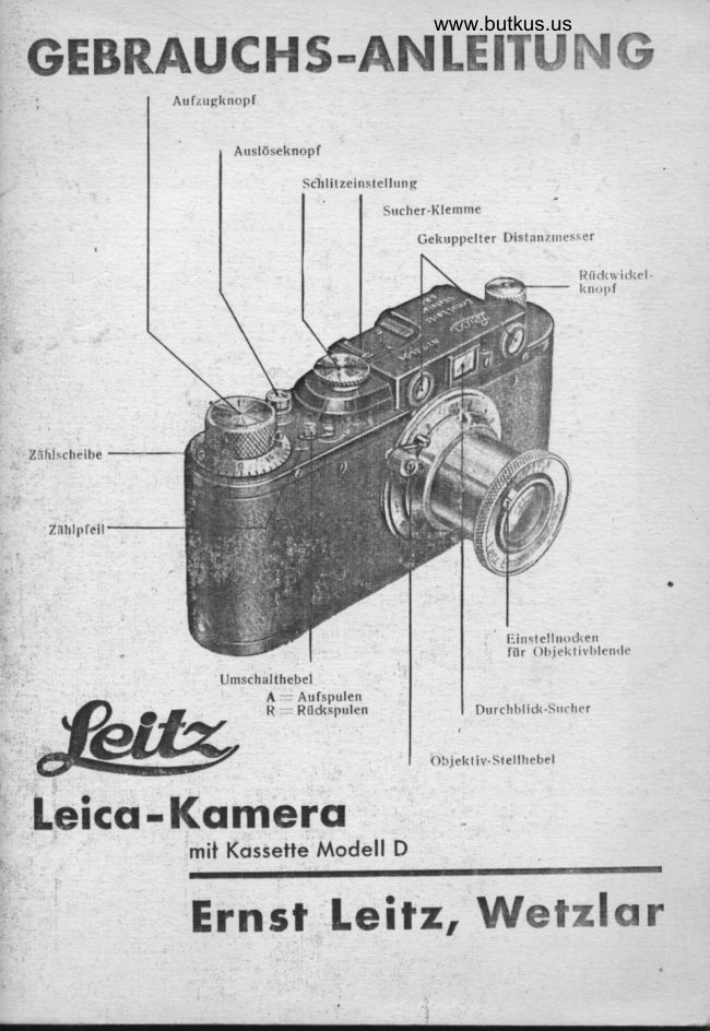 Leica Kamera Gebrauchs-anleitung manual cover