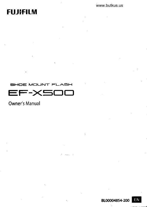 Fujifilm EF-X500 manual cover