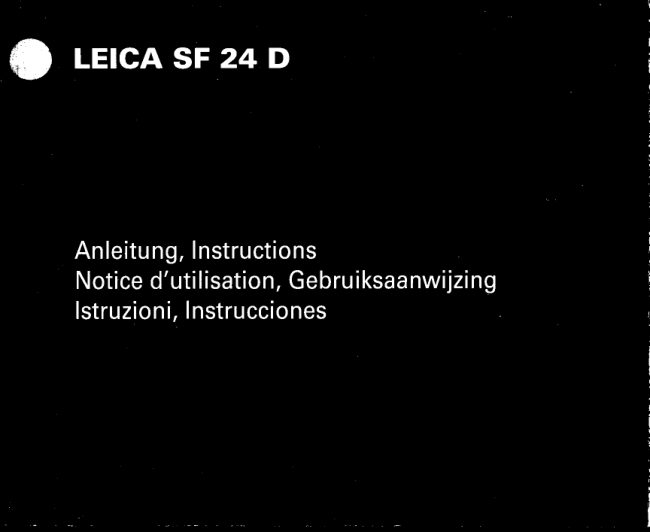 Leica Sf 24D-FR-DUTCH manual cover