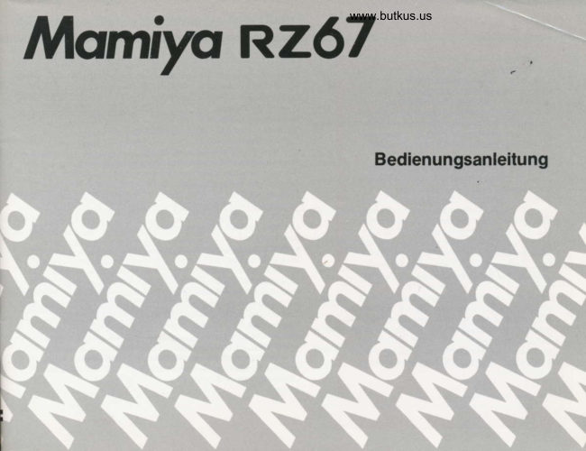 Mamiya RZ67 manual cover