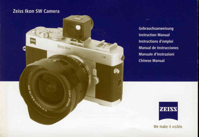 ZEISS IKON SW manual cover