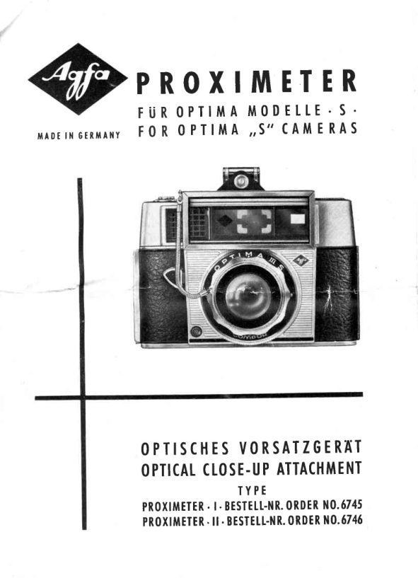 Agfa Proximeter manual cover