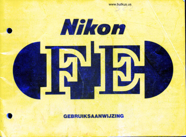 Nikon FE Gebruiksaanwijzing manual cover