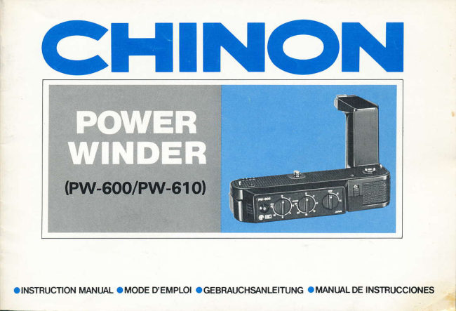 Chinon Power Winder 600 610 manual cover