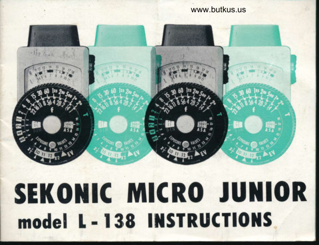 Sekonic Micro Junior L-138 manual cover