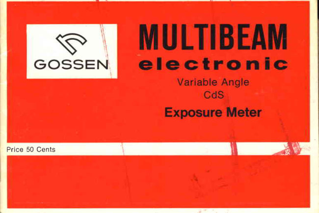 Gossen Multibeam Electronic manual cover