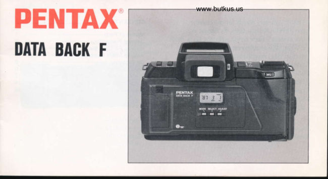 Pentax Data Back F manual cover