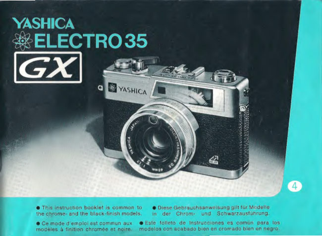 Yashica Yashic Electro 35 GX rangefinder manual cover