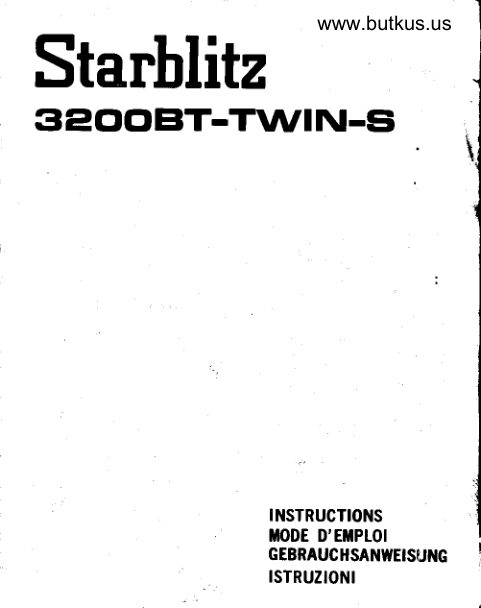 Starblitz 3200BT-Twin-S instructions manual cover