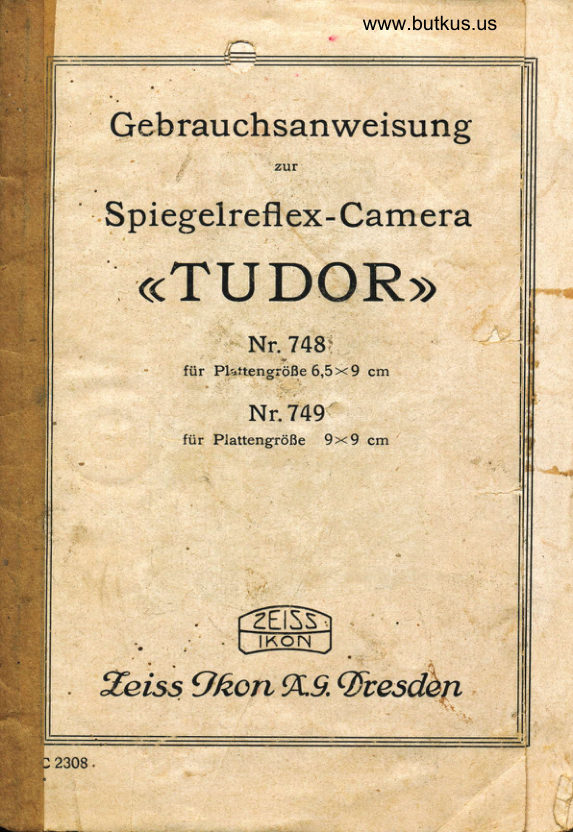 Zeiss Ikon TUDOR manual cover