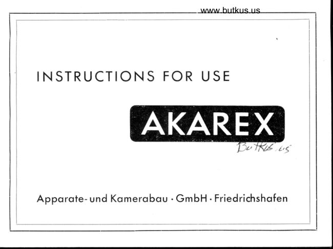 AKAREX manual cover