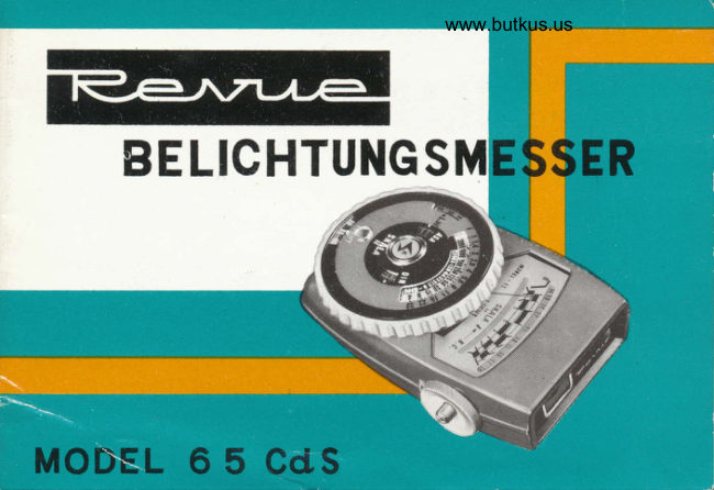 Revue Model 65 Cds Belichtungsmesser manual cover