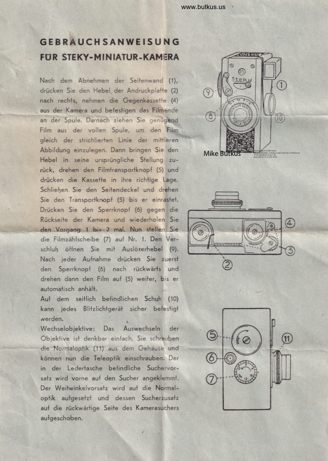 Steky 16mm manual cover