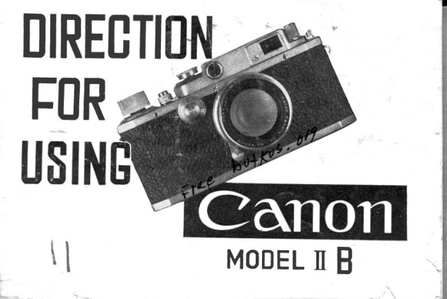 Canon Model II B manual cover