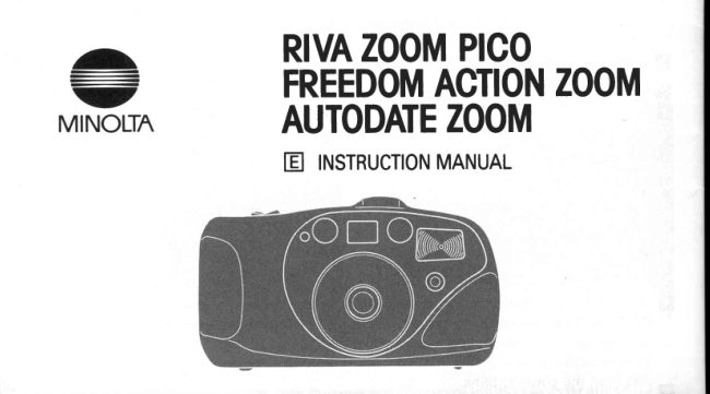 Minolta Riva Zoom Pico Minolta Freedom Action Zoom Autodate Zoom manual cover