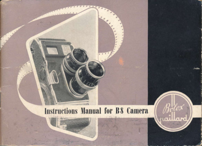 Bolex B8 Cine Camera manual cover