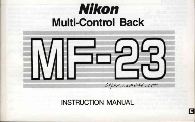 Nikon MF-23 manual cover