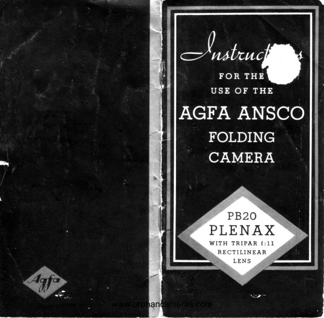 Agfa Ansco PB20 manual cover