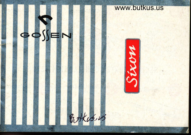 Gossen Sixon manual cover