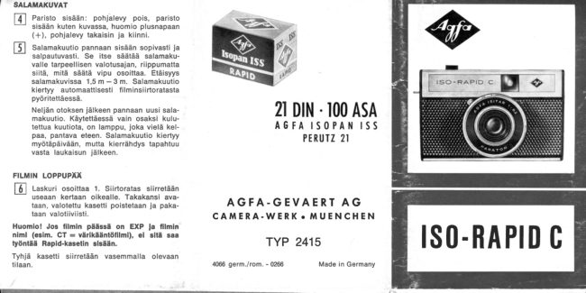 Agfa iso-rapid C manual cover