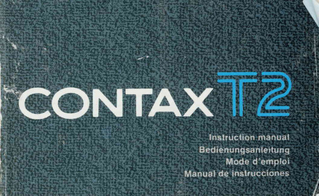 Contax T2 manual cover