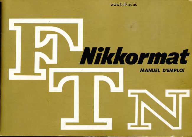 Nikon Nikkormat FTN manual cover