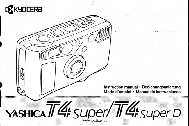 Yashica T4 Super / Super D manual cover