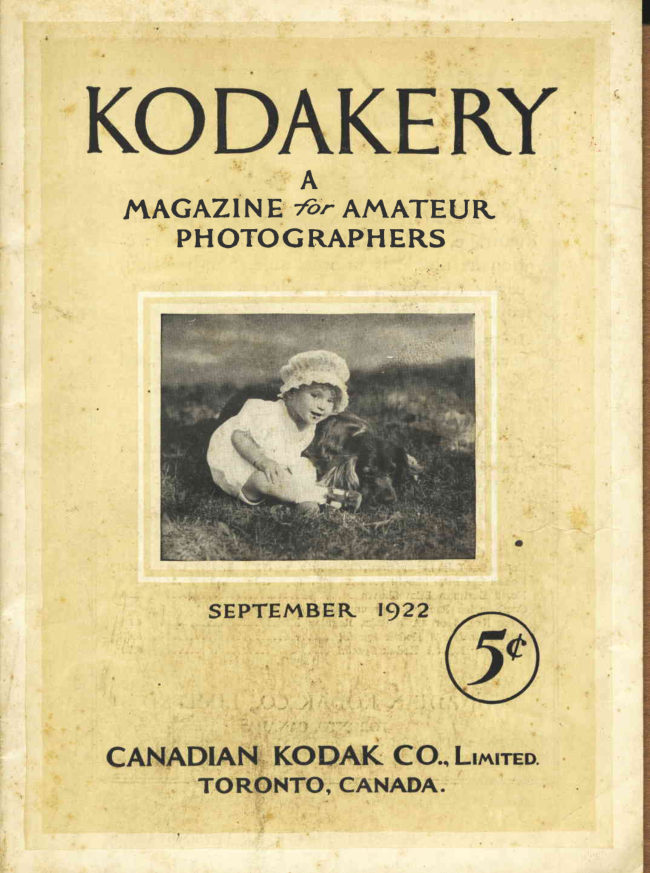 Kodak September 1922 manual cover