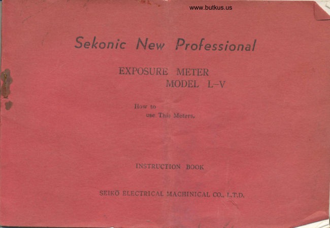 Sekonic L-V New Professional manual cover