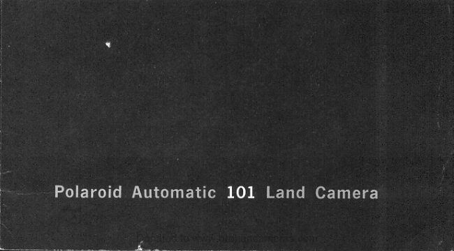 Polaroid Automatic 101 - B&W manual cover