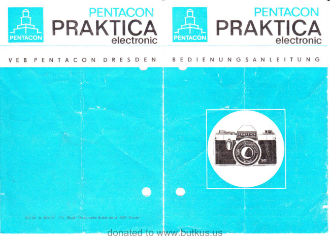 Praktica PL Electronic manual cover