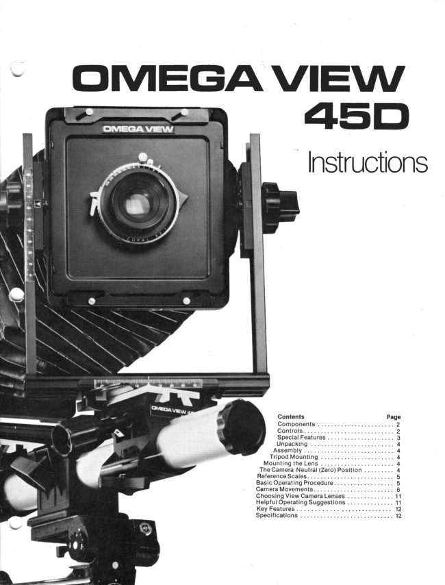 Omega View 45D manual cover