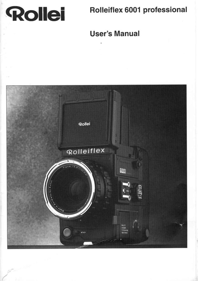 Rolleiflex 6001 manual cover