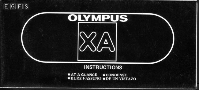 Olympus XA manual cover