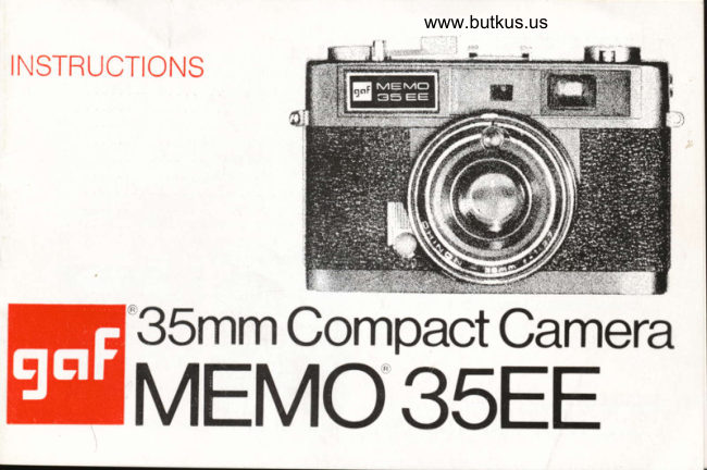 GAF Memo 35EE manual cover