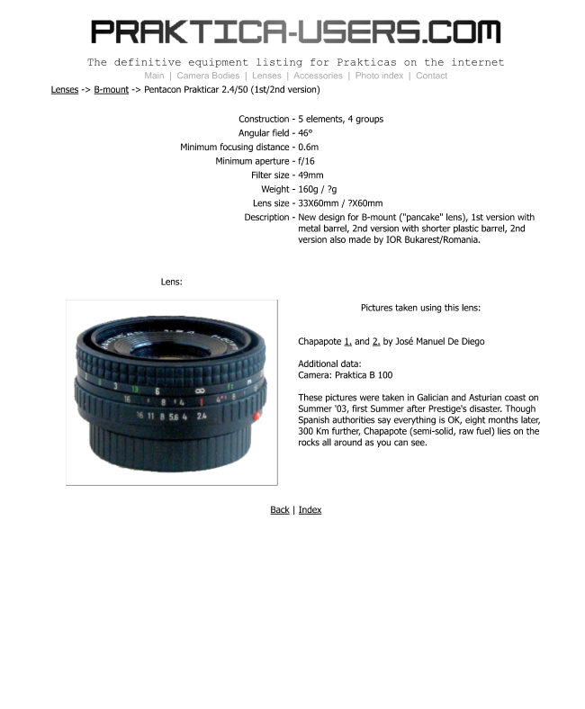 Pentacon Prakticar 2.4/50 (1st/2nd ) manual cover