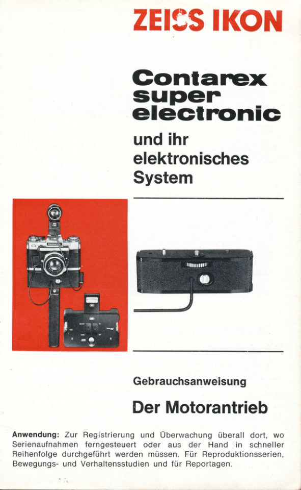 Zeiss Ikon Contarex Motor Drive manual cover