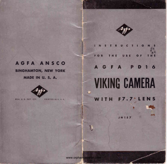 Agfa PD 16 Viking manual cover