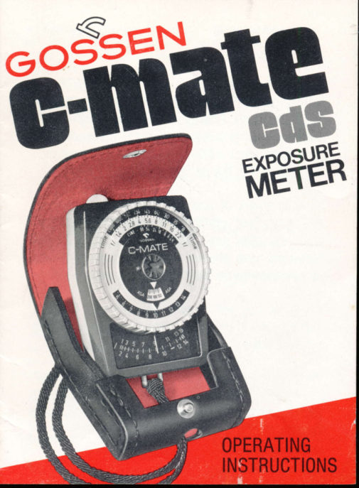 GOSSEN C-Mate CDs Meter manual cover
