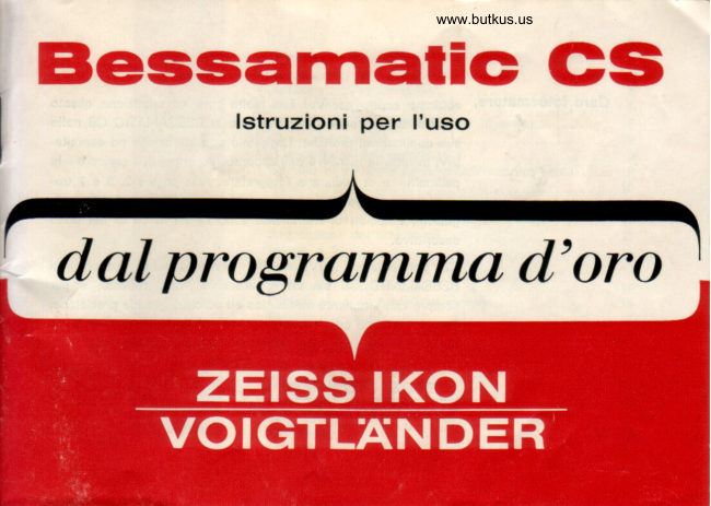Voigtlander Bessamatic liberetto D'istruzioni manual cover
