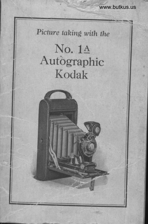 Kodak No. 1A Autographic manual cover