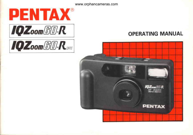 Pentax IQZoom 60-R / IQZoom 60-R date manual cover