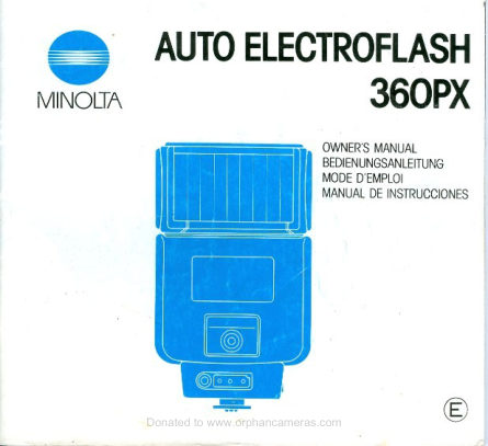 Minolta Auto 360PX flash manual cover