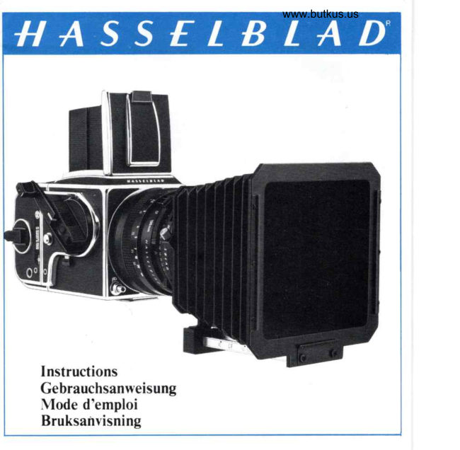 Hasselblad Prof lens shade manual cover
