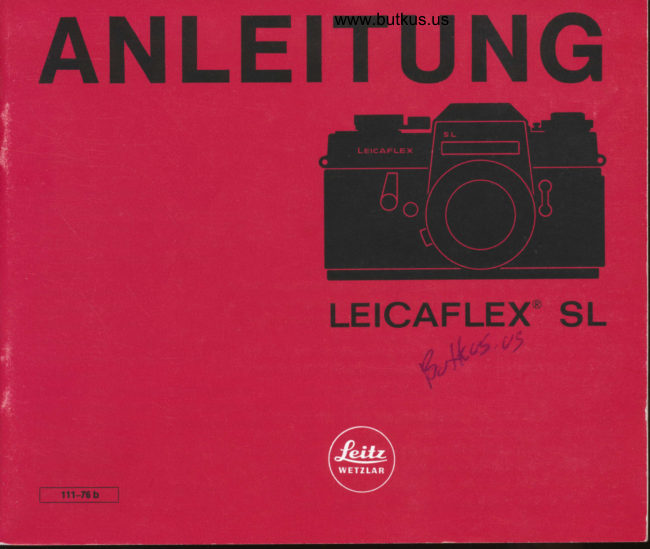 Leicaflex SL Anleitung manual cover
