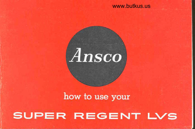 Ansco Regent LVS manual cover