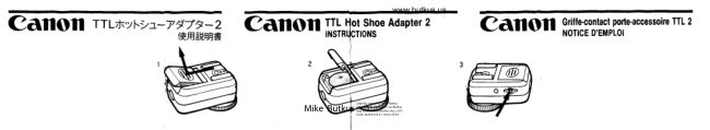 Canon TTL 2 Hotshoe Adapter 2 manual cover