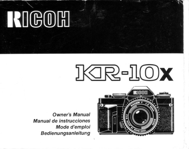 Ricoh KR-10X manual cover
