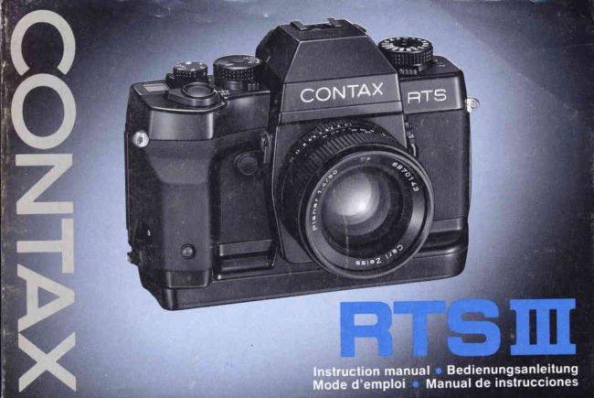 Contax RTS III manual cover