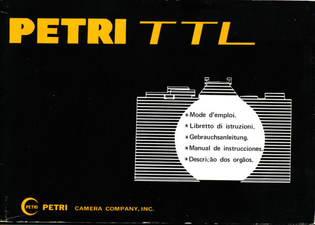 Petri TTL manual cover